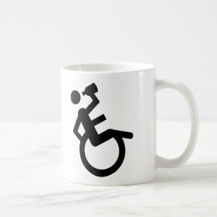 車椅子の大酒飲みの車椅子 コーヒーマグカップ
