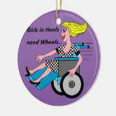 車椅子の女の子インヒール セラミックオーナメント (左)