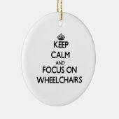 車椅子の平静そして焦点を保って下さい セラミックオーナメント (右)