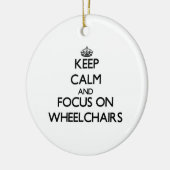 車椅子の平静そして焦点を保って下さい セラミックオーナメント (左)