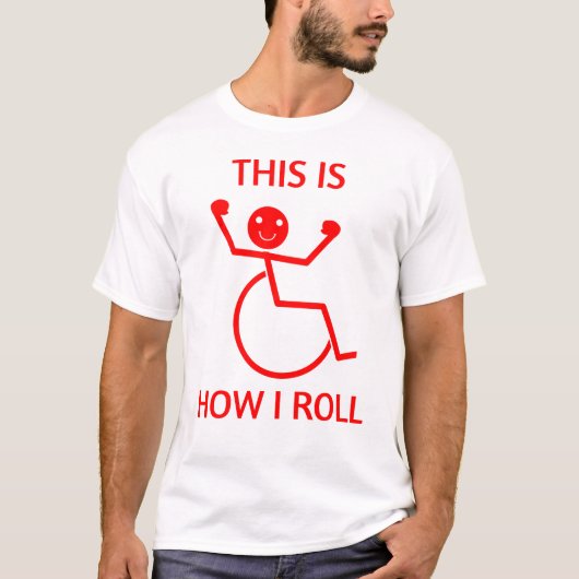 車椅子の私の生き方 笑 Tシャツ (正面)