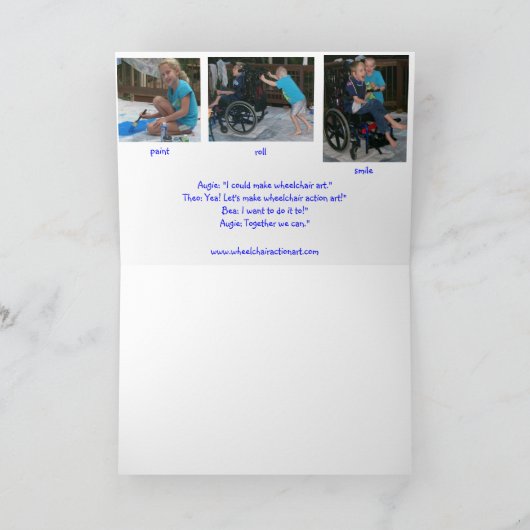 車椅子の行為の芸術大きいNotecards カード (内部)