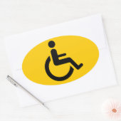 車椅子アクセス – ハンディキャップ椅子の記号 楕円形シール (封筒)