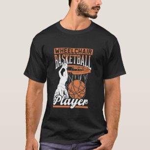 車椅子バスケットボール選手スポーツ車いすバス Tシャツ
