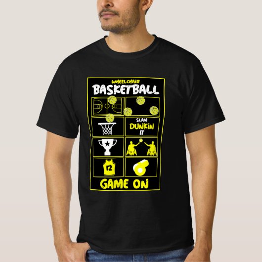 車椅子バスケットボール選手 Tシャツ (正面)