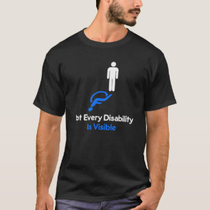 車椅子付き目に見えない障害スティックフィギュア  Tシャツ