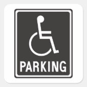 車椅子駐車記号 スクエアシール (正面)
