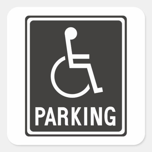 車椅子駐車記号 スクエアシール (正面)