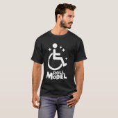 車椅子 ハンディキャップ ロール モデル Tシャツ (正面フル)