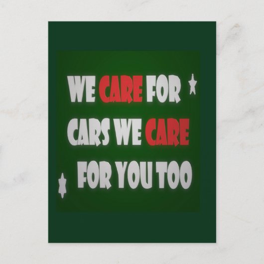 車気にのポスター ポストカード (正面)