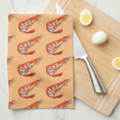 車海老のエビのシーフードの駄作の芸術 キッチンタオル (四つ折り)