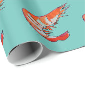 車海老のエビのシーフードの駄作の芸術 ラッピングペーパー (ロールコーナー)