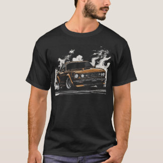 車漂流イラストレーション Tシャツ