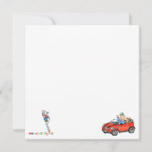 車犬の運転者の男の子の誕生日のパーティの招待状 招待状 (裏面)