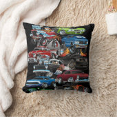 車狂い！マッスルカーとホットロッドマンガ クッション (ブランケット)