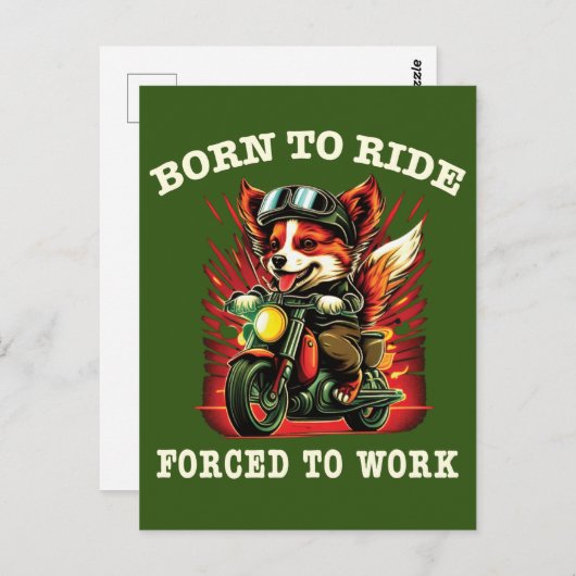 車生まれに乗って仕事を余儀なくされる ポストカード (正面/裏面)