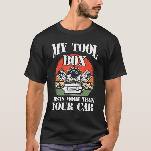 車用チューニングティー整備士のツールボックスブースト実在 Tシャツ (正面)