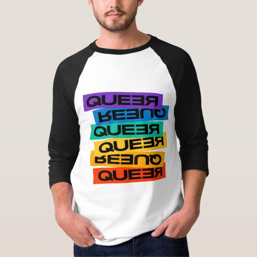 車用マグネット。LGBTプライド。クィア。 Tシャツ (正面)
