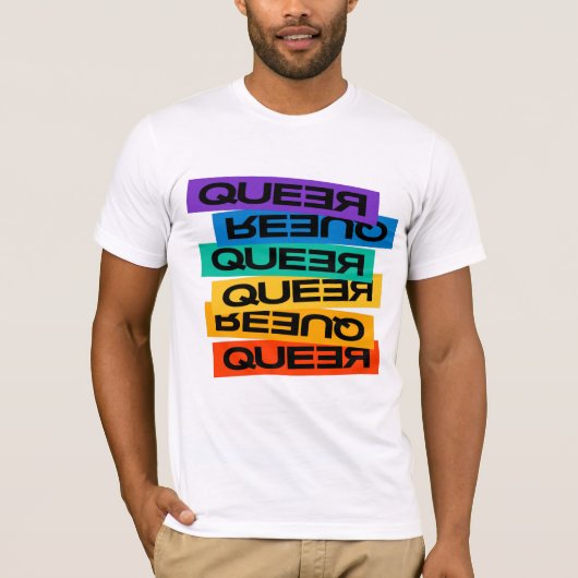 車用マグネット。LGBTプライド。クィア。Tシャツ Tシャツ (正面)