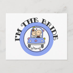 車結婚の花嫁 ポストカード