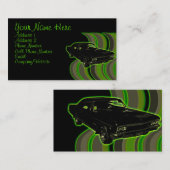 車緑及び黒い名刺 名刺 (正面/裏面)