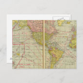 車線のある世界地図 ポストカード (正面/裏面)