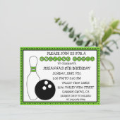 車線のボーリングのパーティーの下のライムグリーンのパーティー 招待状 (スタンド正面)