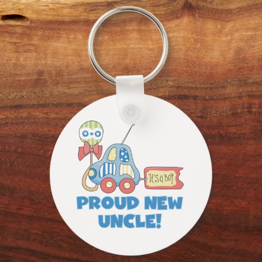 車誇りを持ったの新しい叔父それは男の子だ キーホルダー (正面)