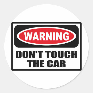 車警告のシールをTOUCHしない ラウンドシール