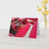 車赤と白インテリア カード (黄色い花)