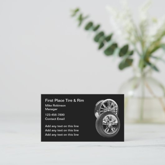 車車の用タイヤ及びリム 名刺 (スタンド正面)