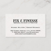 車車の走行距離計 | 修理工場 名刺 (裏面)