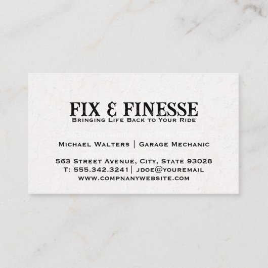 車車の走行距離計 | 修理工場 名刺 (裏面)