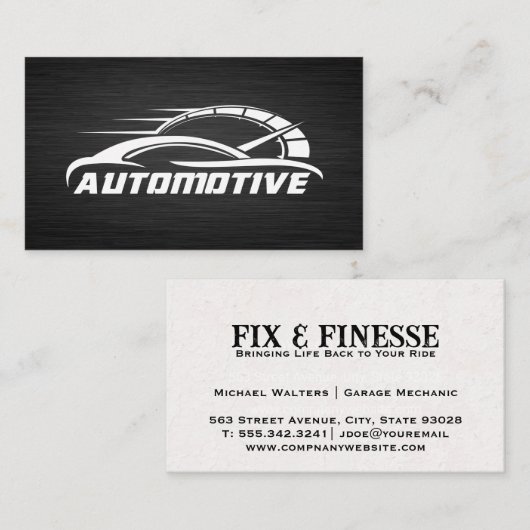 車車の走行距離計 | 修理工場 名刺 (正面/裏面)