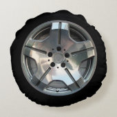 車車輪の装飾用クッション ラウンドクッション (裏面)