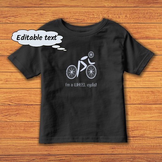 車輪おもしろいのサイクカスタムリスト文字 トドラーTシャツ