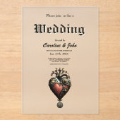 車輪とチューブのロマンチシズムは、スチームパンクの魂 アクリル招待状 (正面)