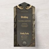 車輪とチューブのロマンチシズムは、スチームパンクの魂 オールインワン招待状 (内側)