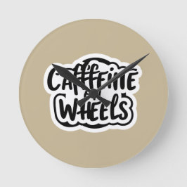 車輪にカフェイン ラウンド壁時計