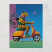 車輪にヒョウ：乗スタイリッシュり ポストカード (正面)