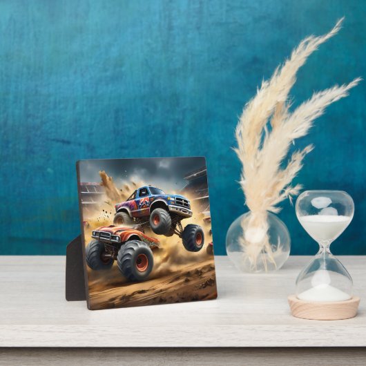 車輪のカオス：モンスタートラックがダービーを叩き潰す。 フォトプラーク (インサイチュ)