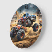 車輪のカオス:モンスタートラックがダービーを叩き潰す。 ラージ壁時計 (傾斜)