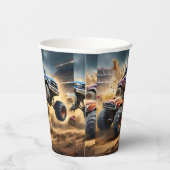 車輪のカオス：モンスタートラックがダービーを叩き潰す。 紙コップ (右)