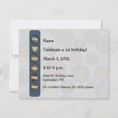 車輪のタイヤ車のトラックのテーマはパーティの招待状をからかいます 招待状 (裏面)