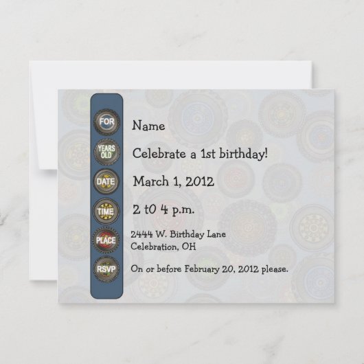 車輪のタイヤ車のトラックのテーマはパーティの招待状をからかいます 招待状 (裏面)