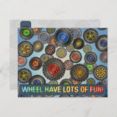 車輪のタイヤ車のトラックのテーマはパーティの招待状をからかいます 招待状 (正面/裏面)