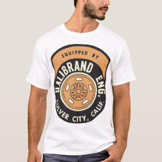 車輪のデカールを競争させているヴィンテージのHalibrandのエンジニアリング Tシャツ