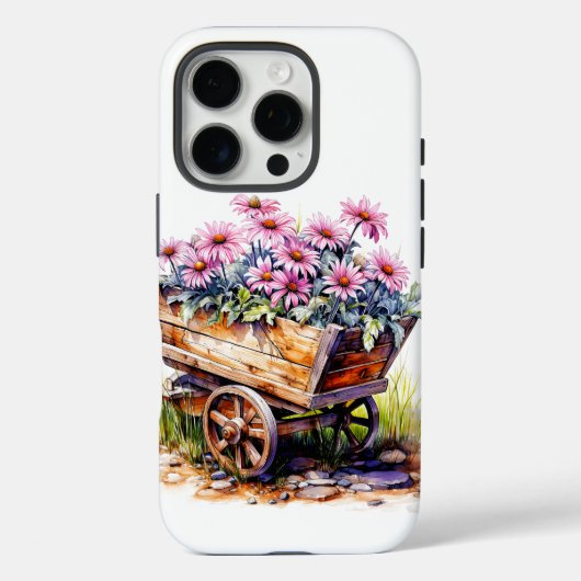 車輪のバレルに咲く美しいエステル花 Case-Mate iPhoneケース (裏面)