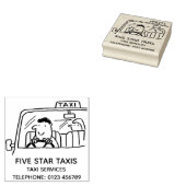 車輪の後ろのタクシー運転手 ラバースタンプ (押印)