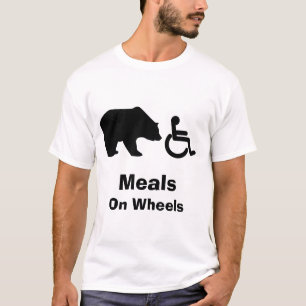 車輪の車椅子のティーの食事 Tシャツ